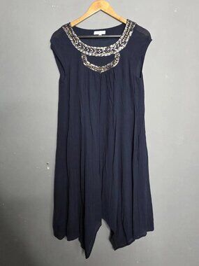 Monzonoz Blue Ocean Color Long-Sleeved Mid-Length Evening Dress